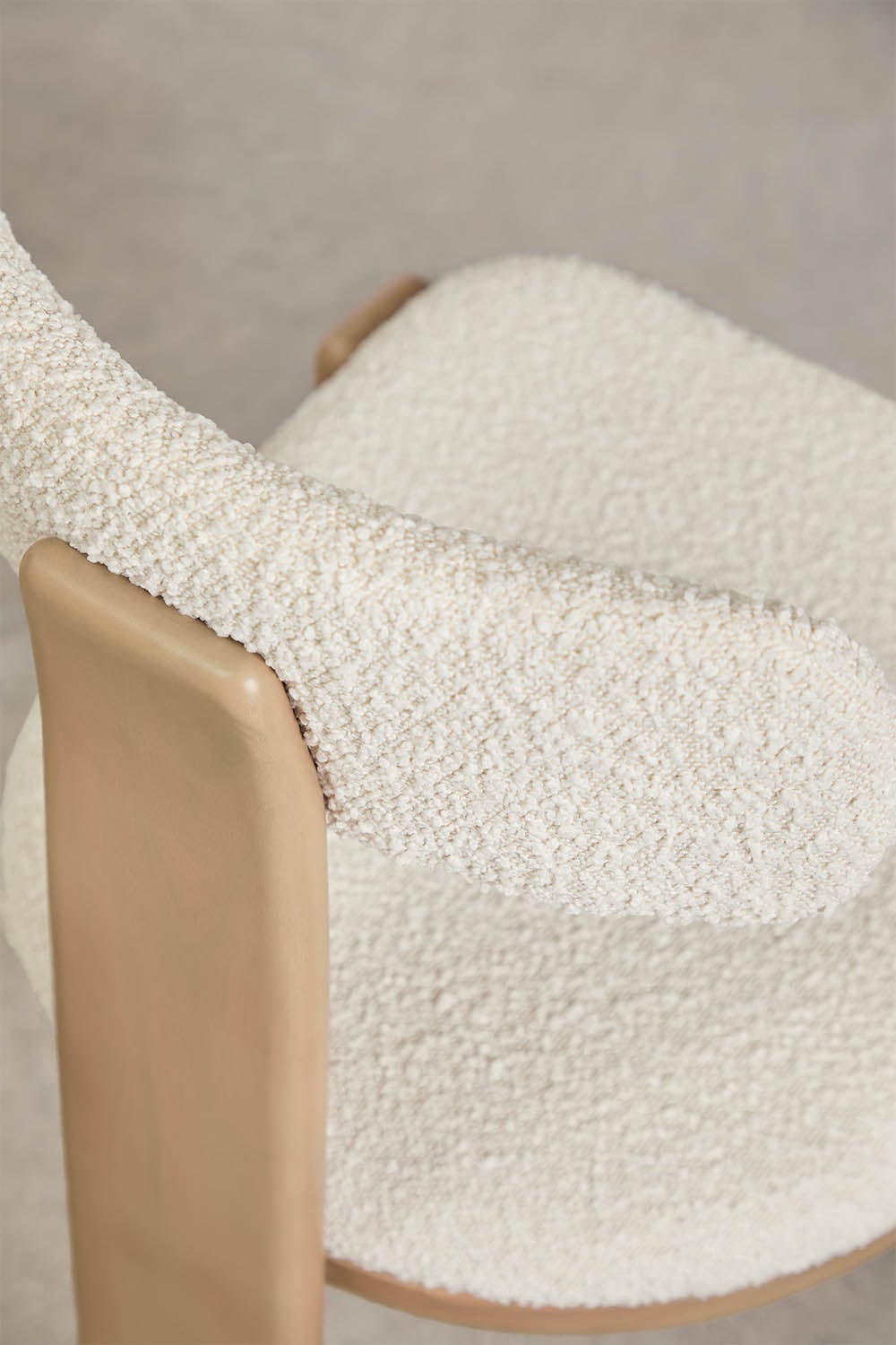 Chaise de jardin en bois d'acacia et revêtue de tissu bouclé Malta
