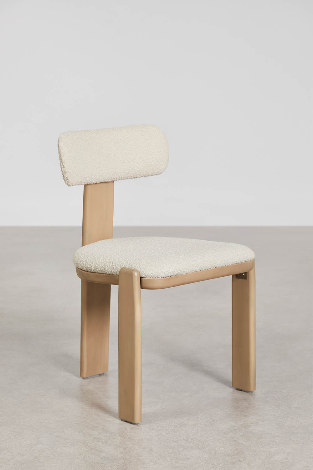 Chaise de jardin en bois d'acacia et revêtue de tissu bouclé Malta