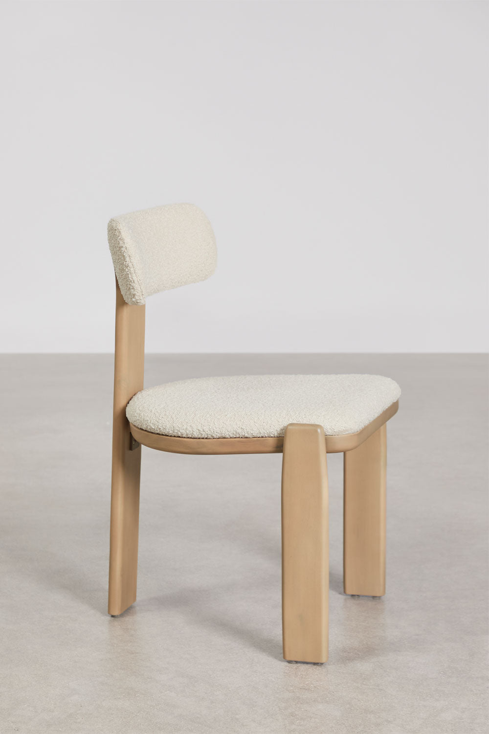 Chaise de jardin en bois d'acacia et revêtue de tissu bouclé Malta