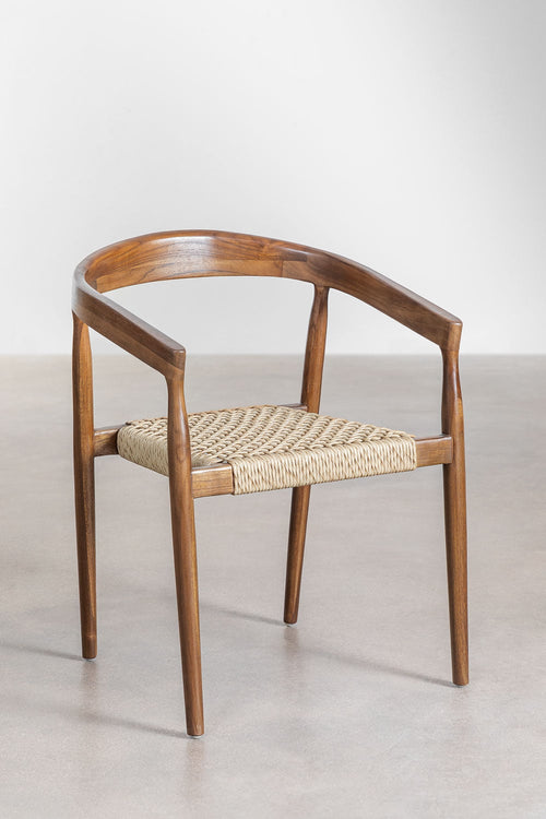 Chaise de jardin avec accoudoirs en bois de teck Visby