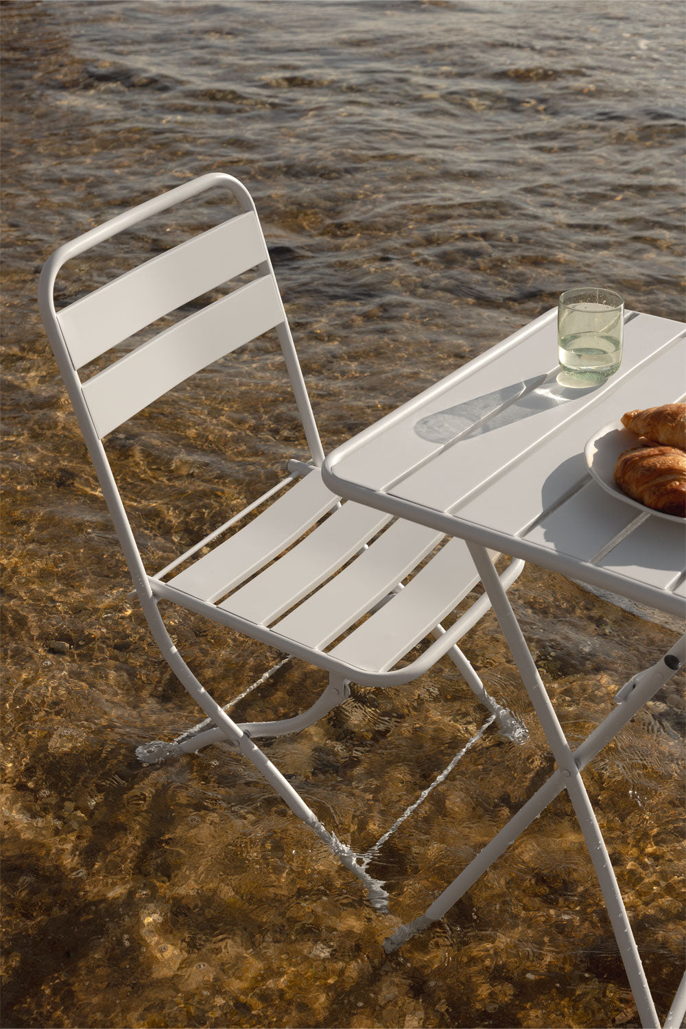 Chaise de jardin pliante en acier Janti