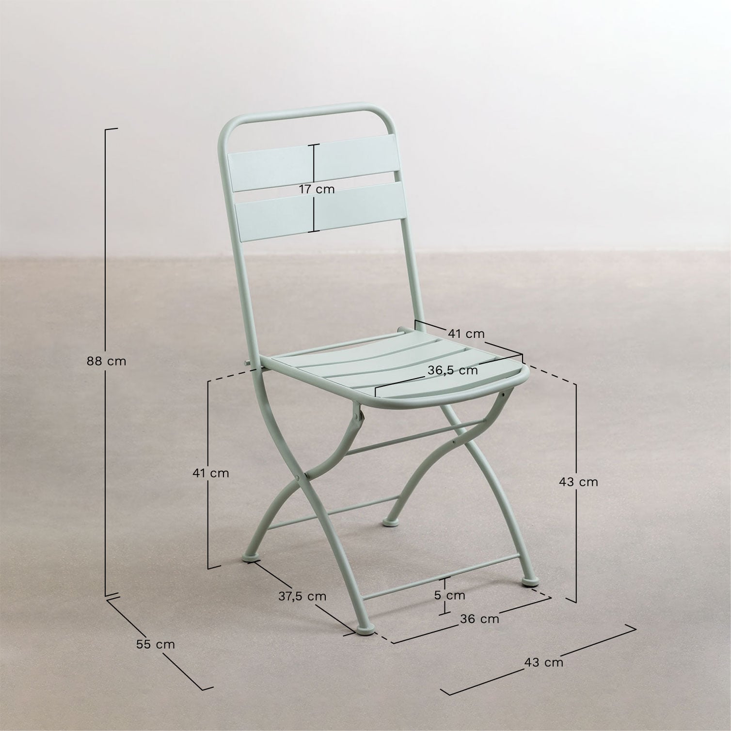 Chaise de jardin pliante en acier Janti