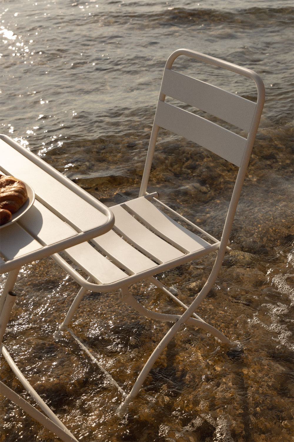 Chaise de jardin pliante en acier Janti