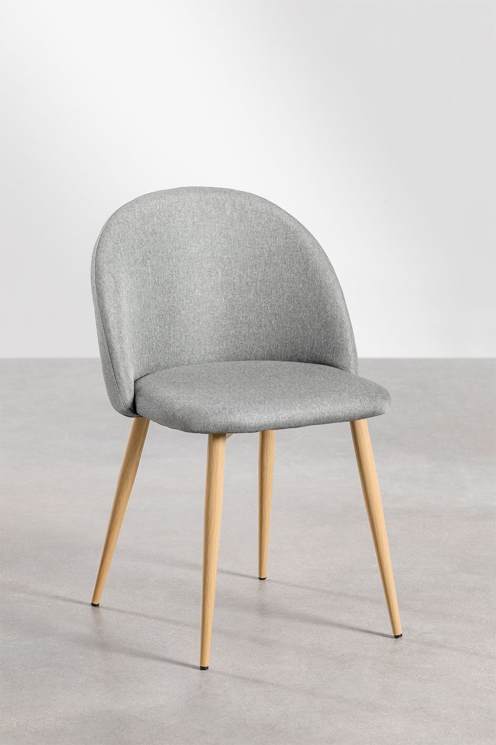 Chaise de salle à manger rembourrée et en acier Kana
