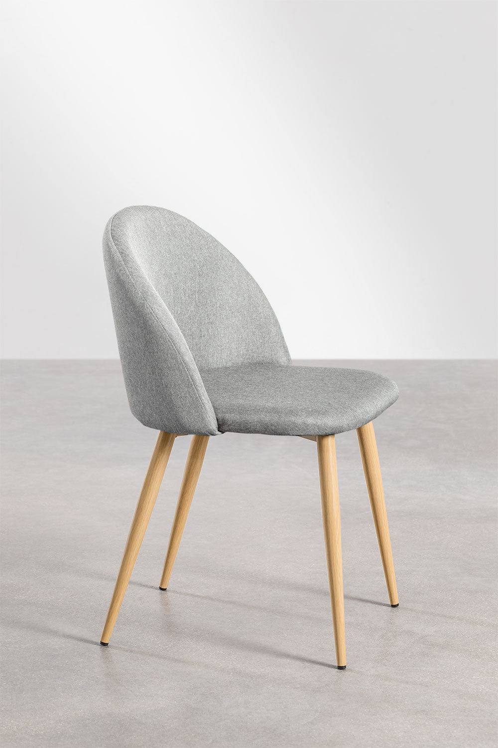 Chaise de salle à manger rembourrée et en acier Kana