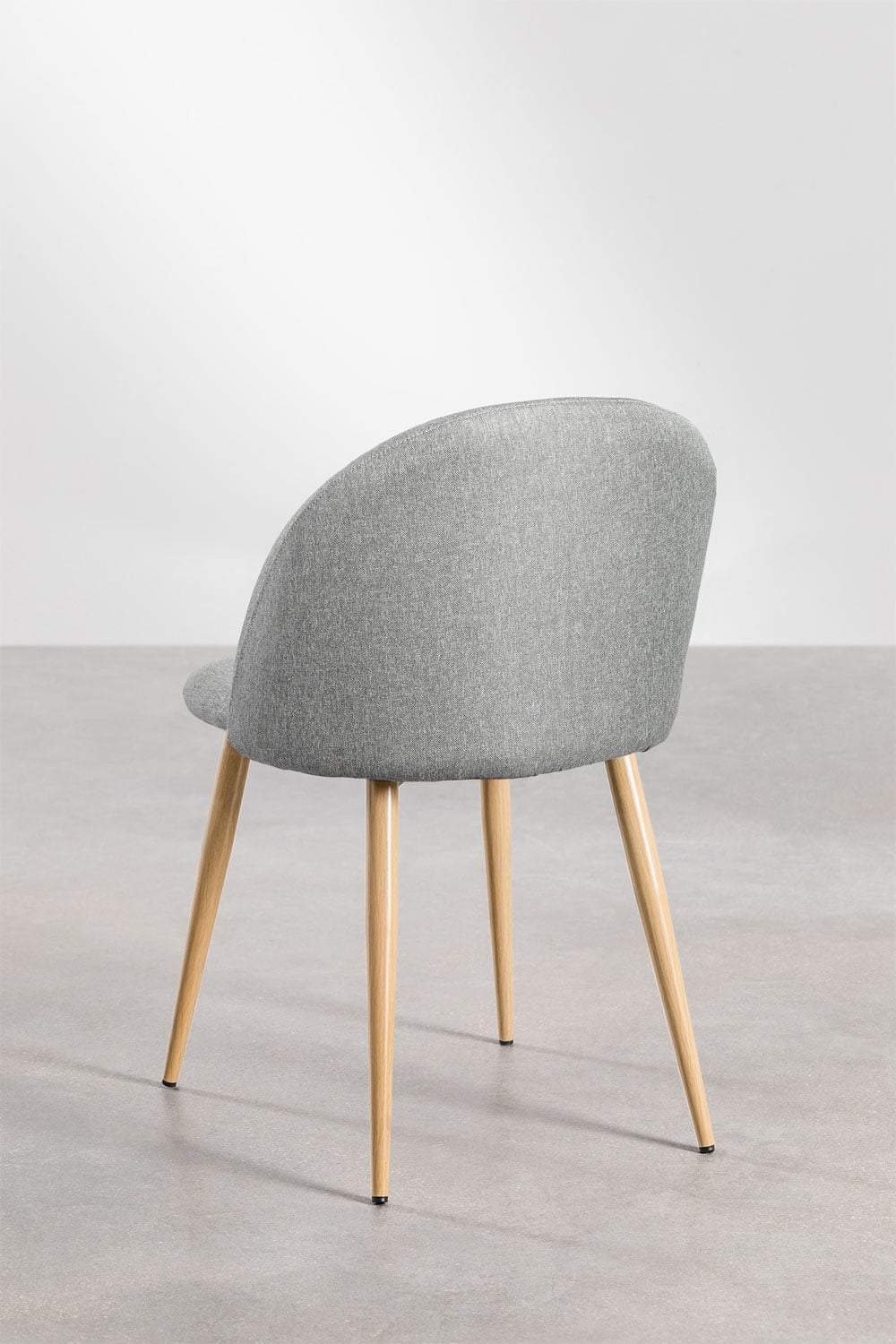 Chaise de salle à manger rembourrée et en acier Kana