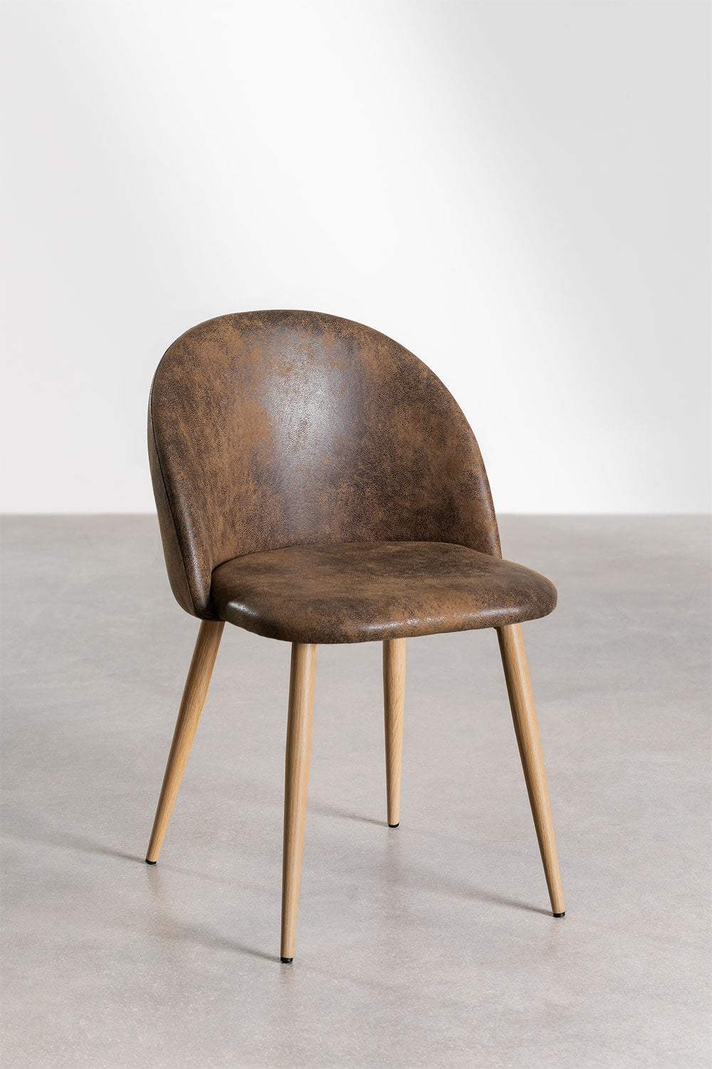 Chaise de salle à manger rembourrée en similicuir Kana