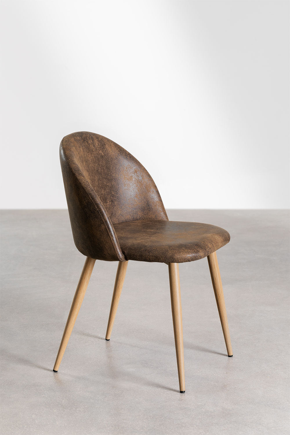 Chaise de salle à manger rembourrée en similicuir Kana