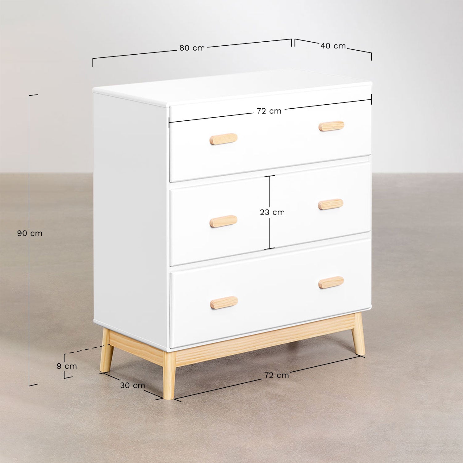 Commode en MDF et bois de pin Tom Kids