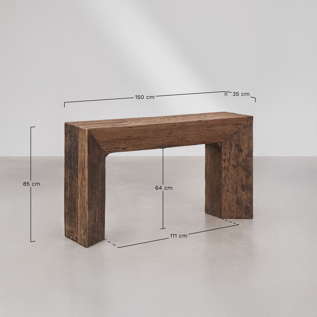 Console d'entrée 150x35 cm en bois Juvira