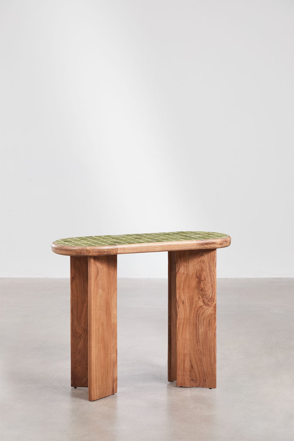 Console d'entrée 100x40 cm en bois d'acacia et carreaux Aitana