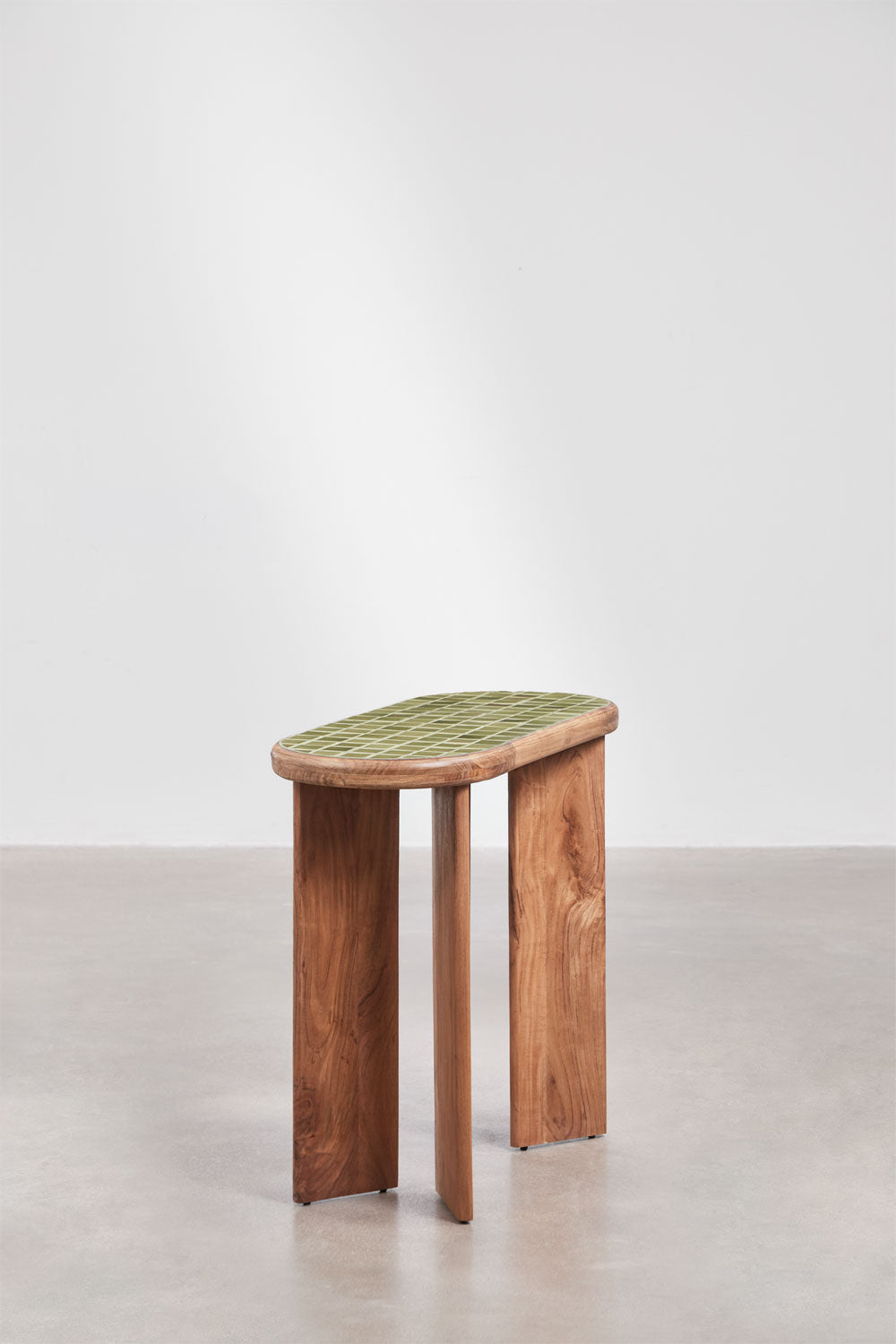 Console d'entrée 100x40 cm en bois d'acacia et carreaux Aitana