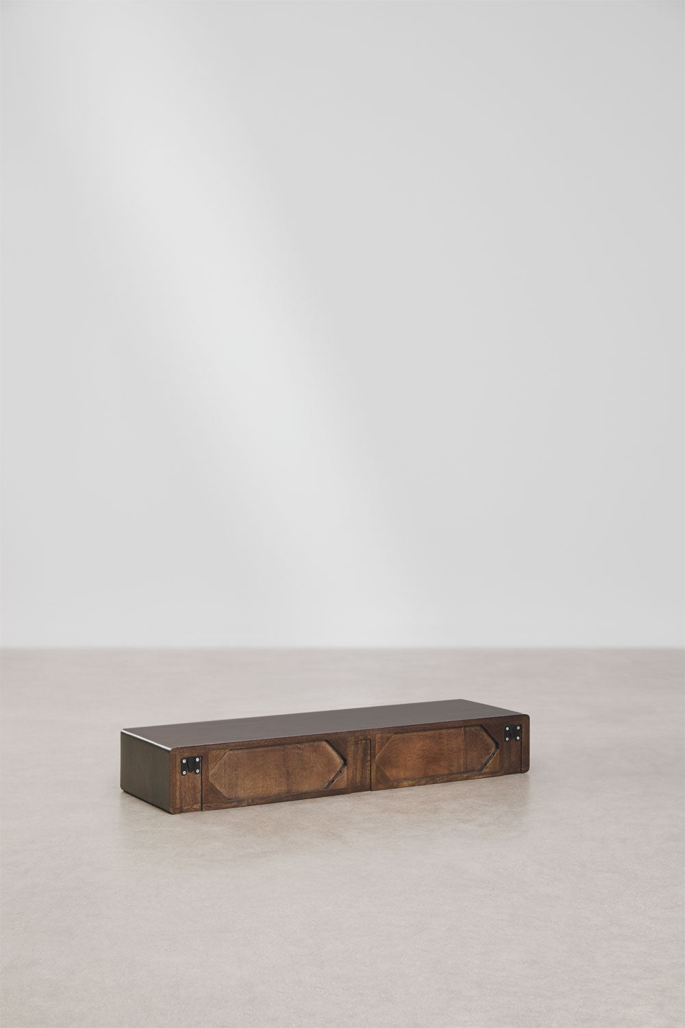 Console d'entrée murale 100x30 cm en bois de manguier et acier inoxydable Melisand
