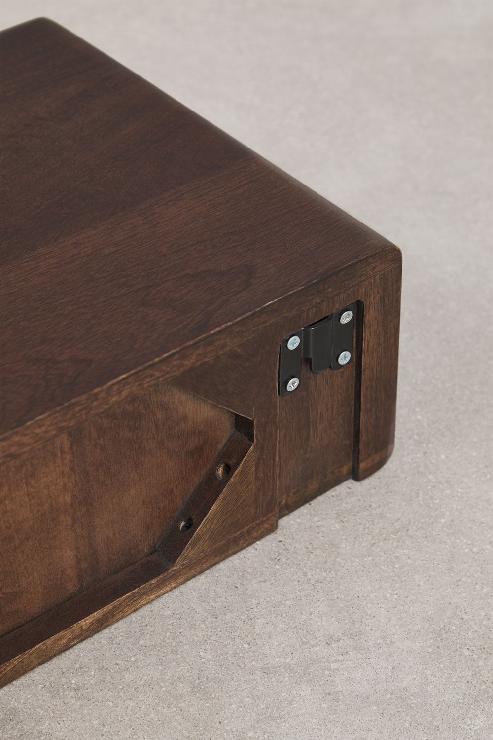 Console d'entrée murale 100x30 cm en bois de manguier et acier inoxydable Melisand
