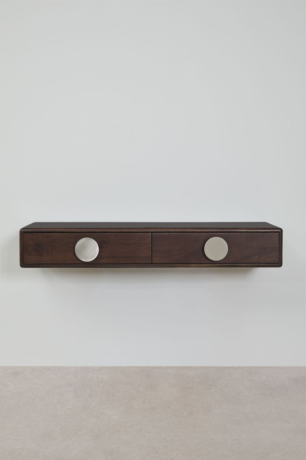 Console d'entrée murale 100x30 cm en bois de manguier et acier inoxydable Melisand
