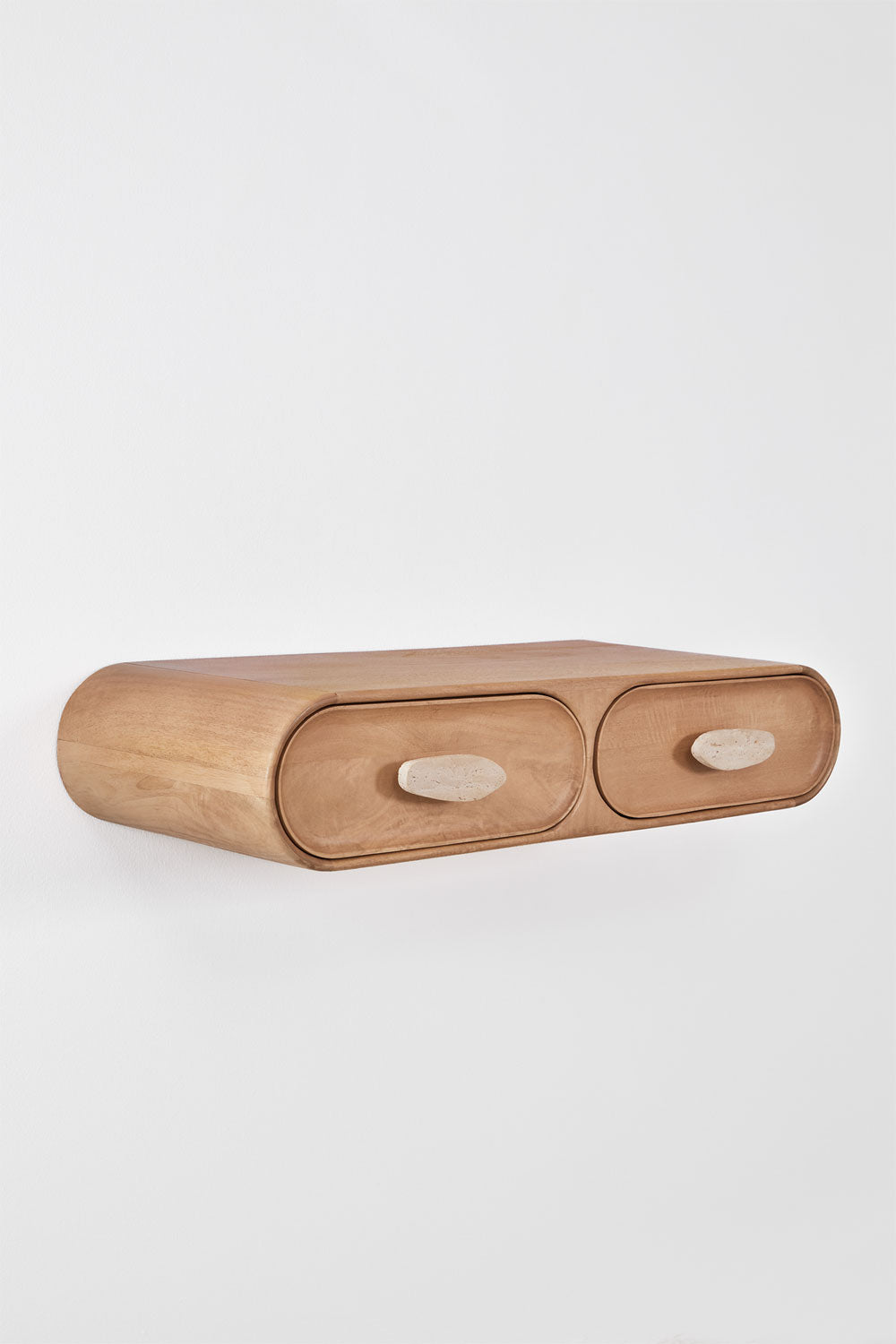 Console d'entrée murale 100x40 cm en bois de manguier et pierre naturelle Kivalina