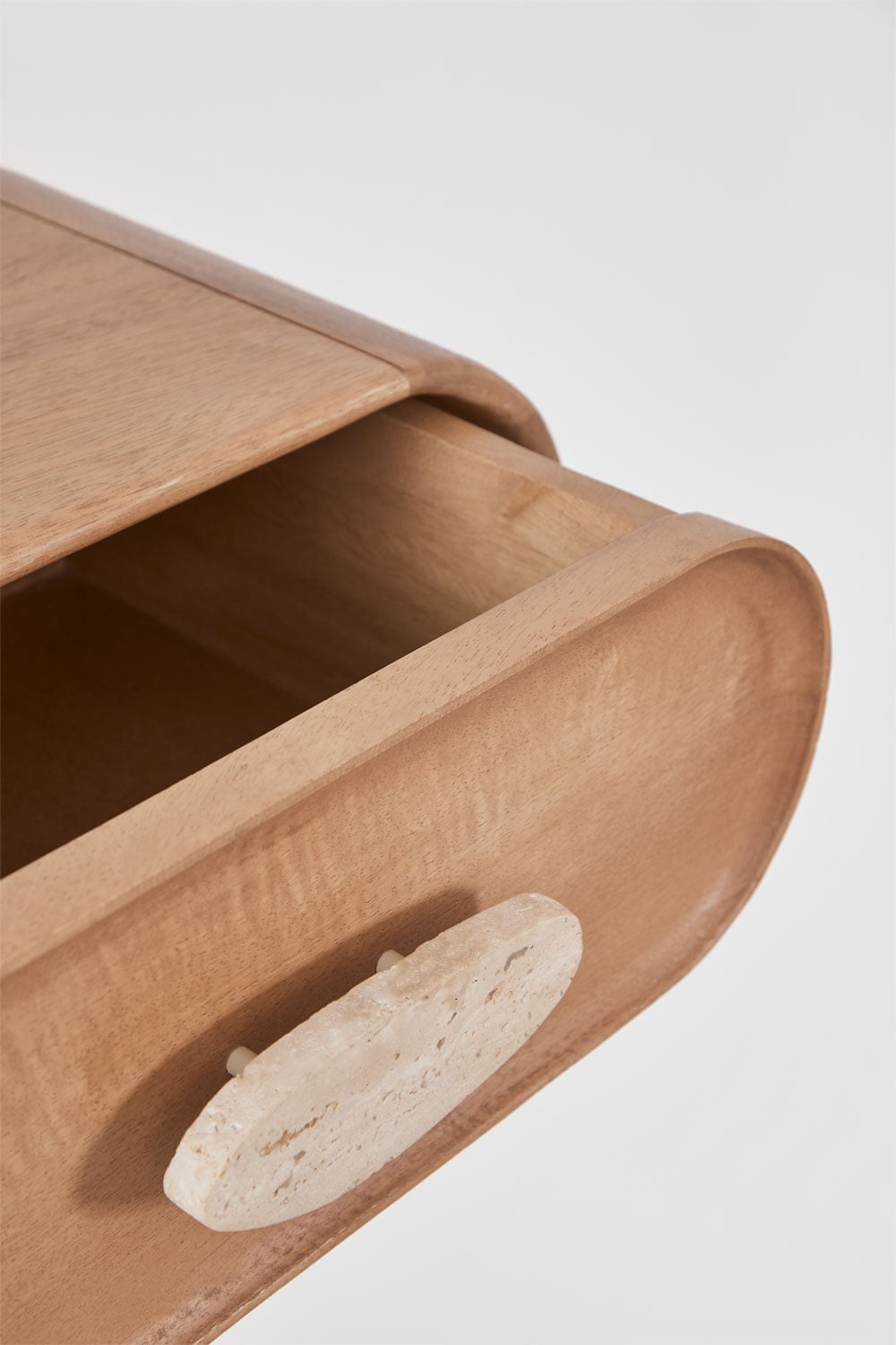 Console d'entrée murale 100x40 cm en bois de manguier et pierre naturelle Kivalina