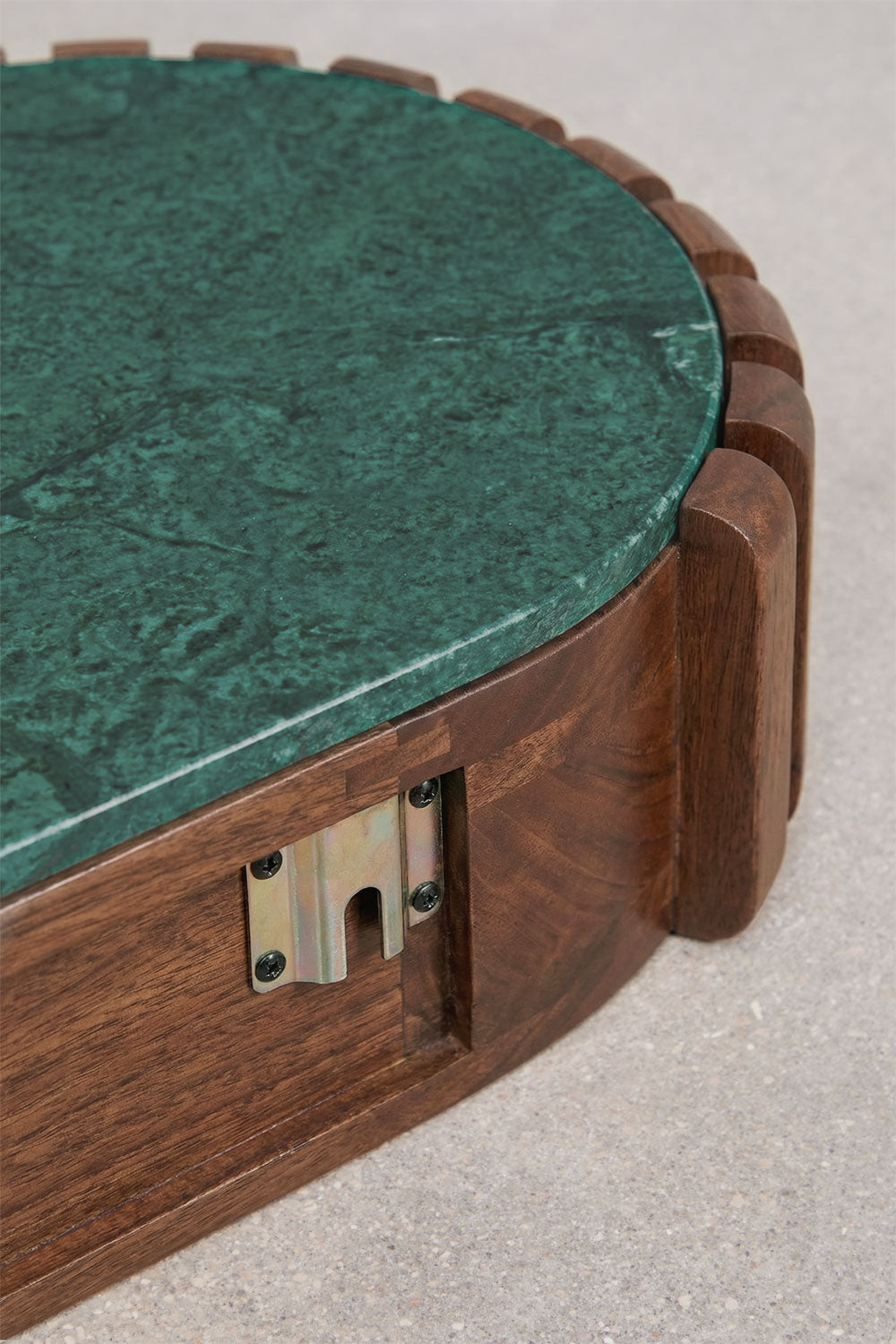 Console d'entrée murale 90x40 cm en bois de manguier et pierre naturelle Bytum