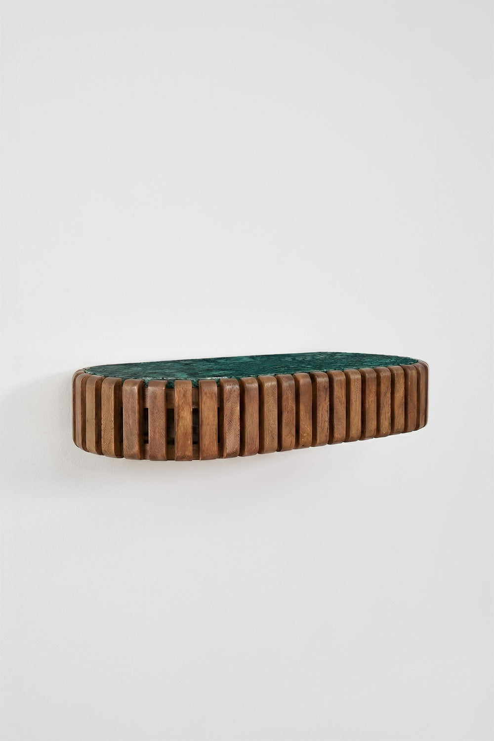 Console d'entrée murale 90x40 cm en bois de manguier et pierre naturelle Bytum