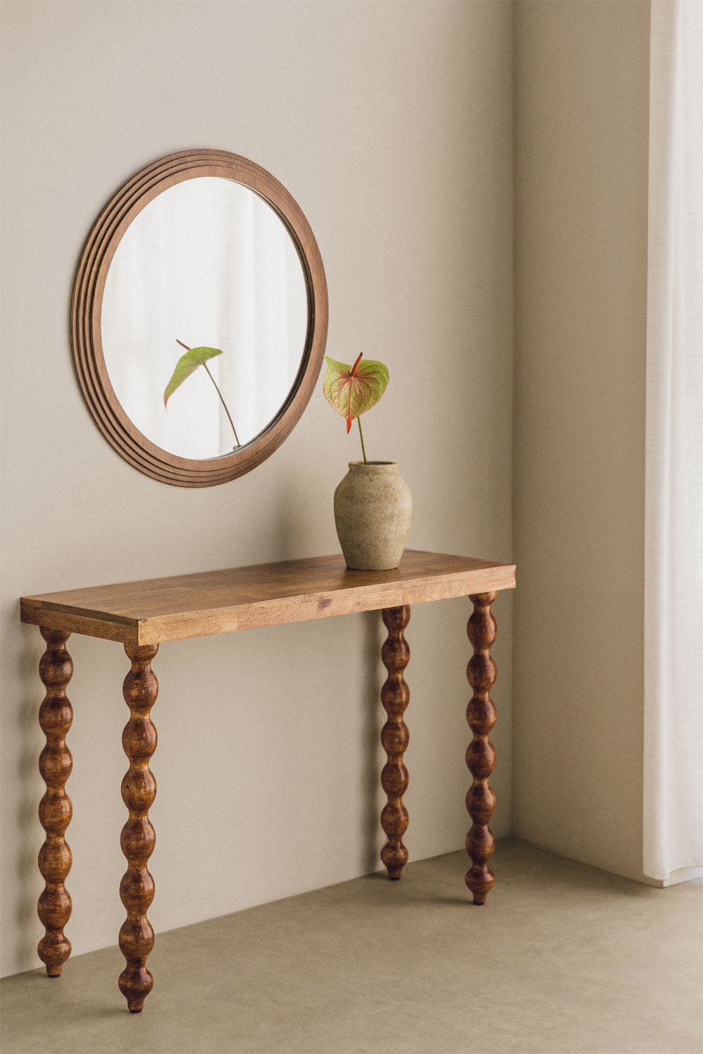 Console d'entrée 115x40 cm en bois de manguier Tessaia