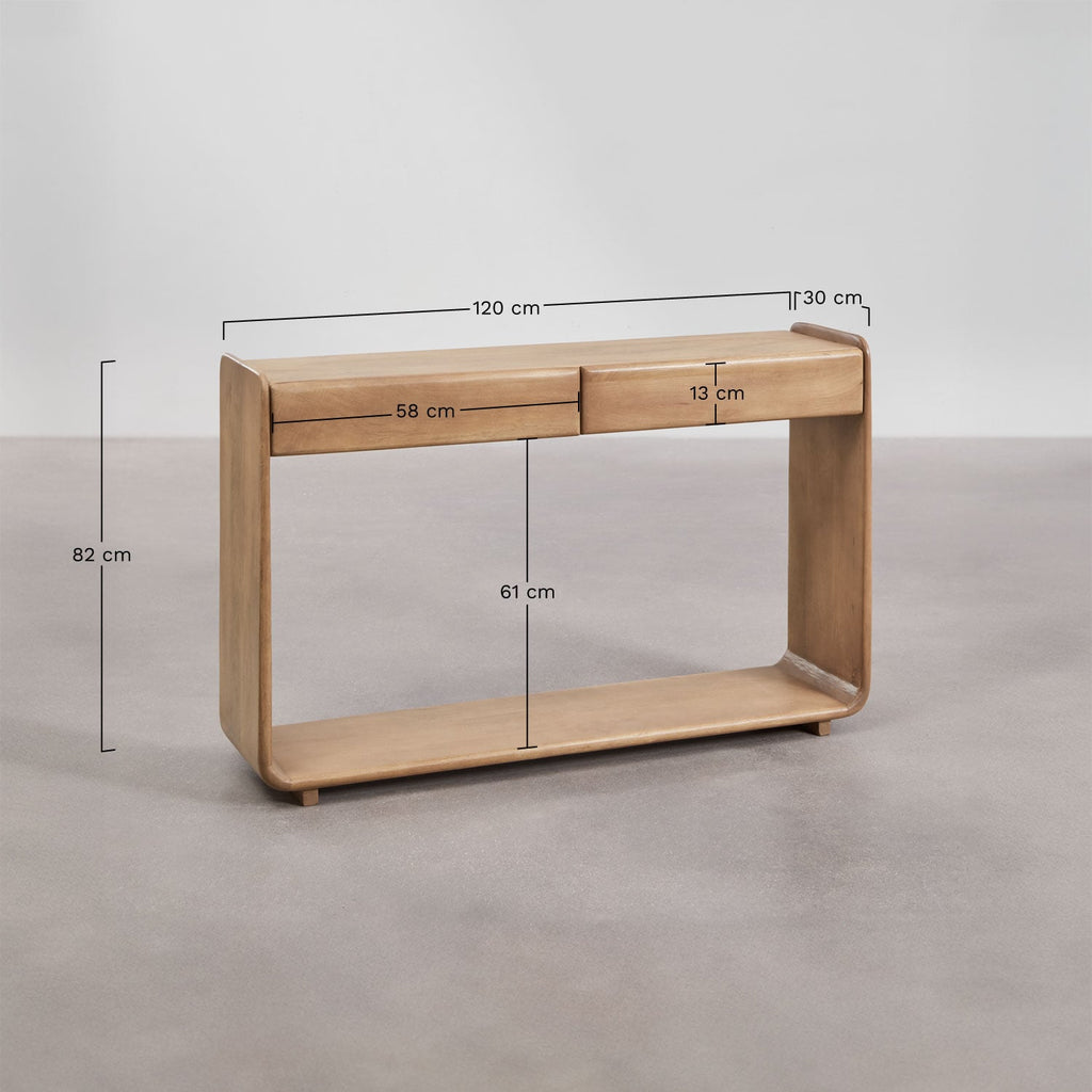 Console d'entrée rectangulaire 120x30 cm en bois Tinsley