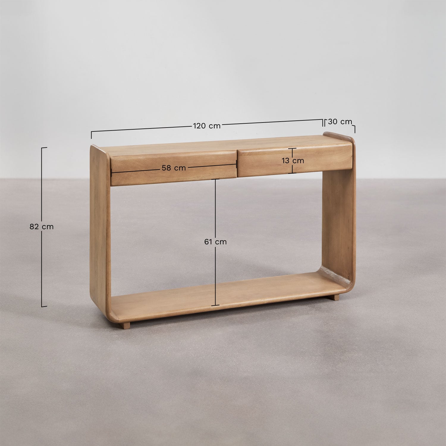 Console d'entrée rectangulaire 120x30 cm en bois Tinsley