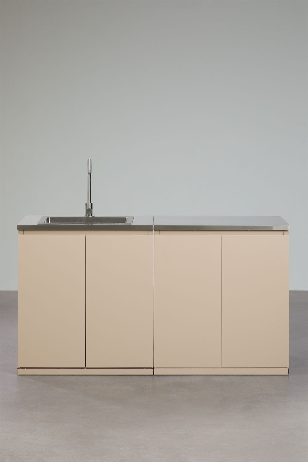 Cuisine modulaire d'extérieur 2 pièces avec évier et rangement en acier Rivana