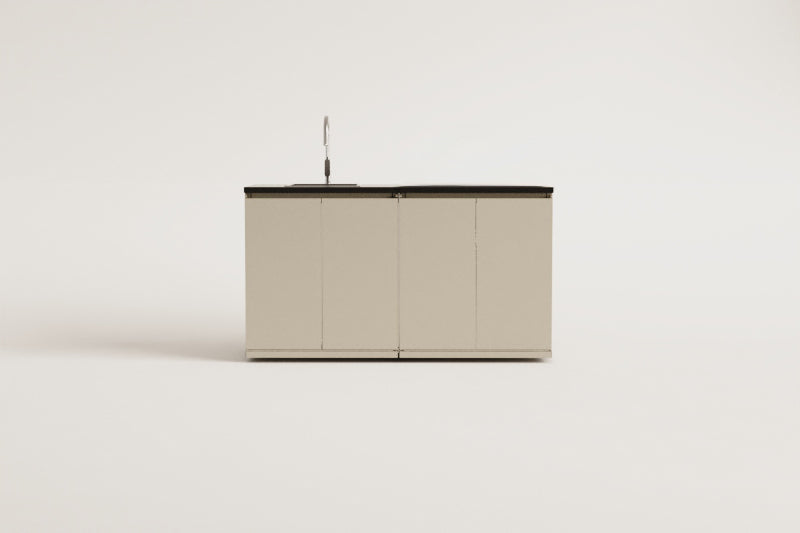 Cuisine modulaire d'extérieur 2 pièces avec évier et rangement en acier Rivana