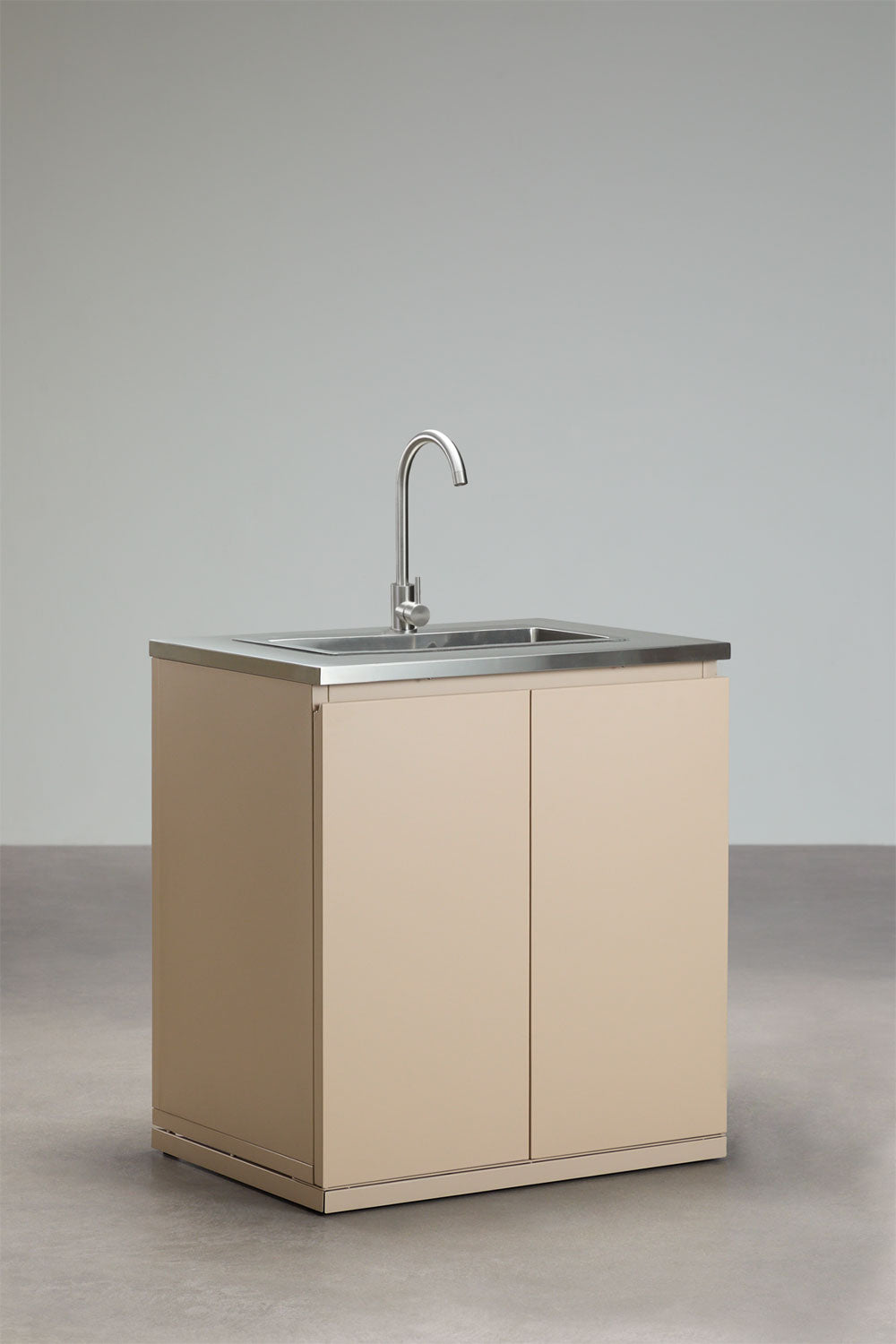 Cuisine modulaire d'extérieur 2 pièces avec évier et rangement en acier Rivana