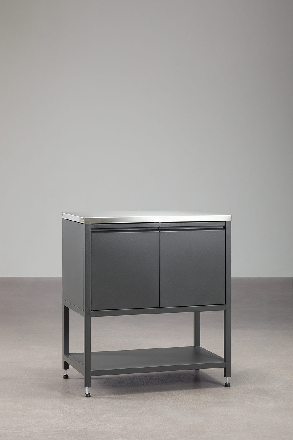 Cuisine modulaire d'extérieur 3 pièces avec évier, rangement et barbecue au charbon en acier Savona