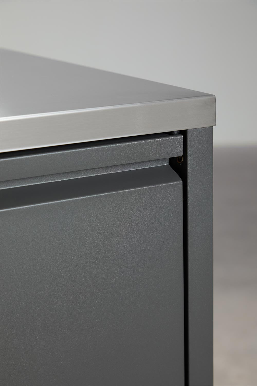 Cuisine modulaire d'extérieur 3 pièces avec évier, rangement et barbecue au charbon en acier Savona