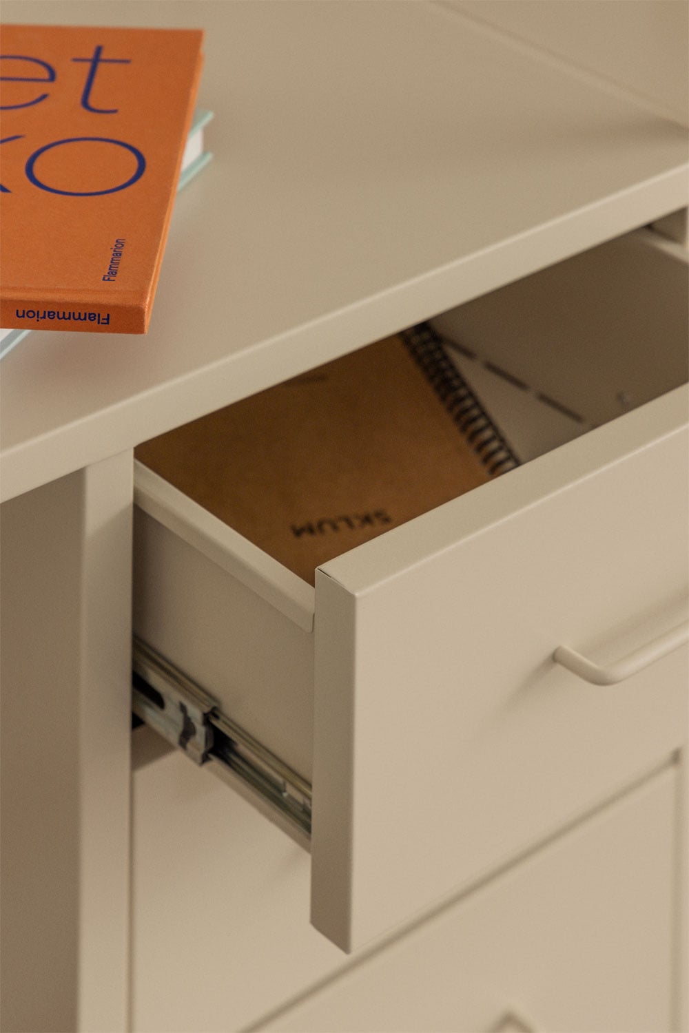 Ensemble de bureau avec tiroirs et caisson en acier Janine