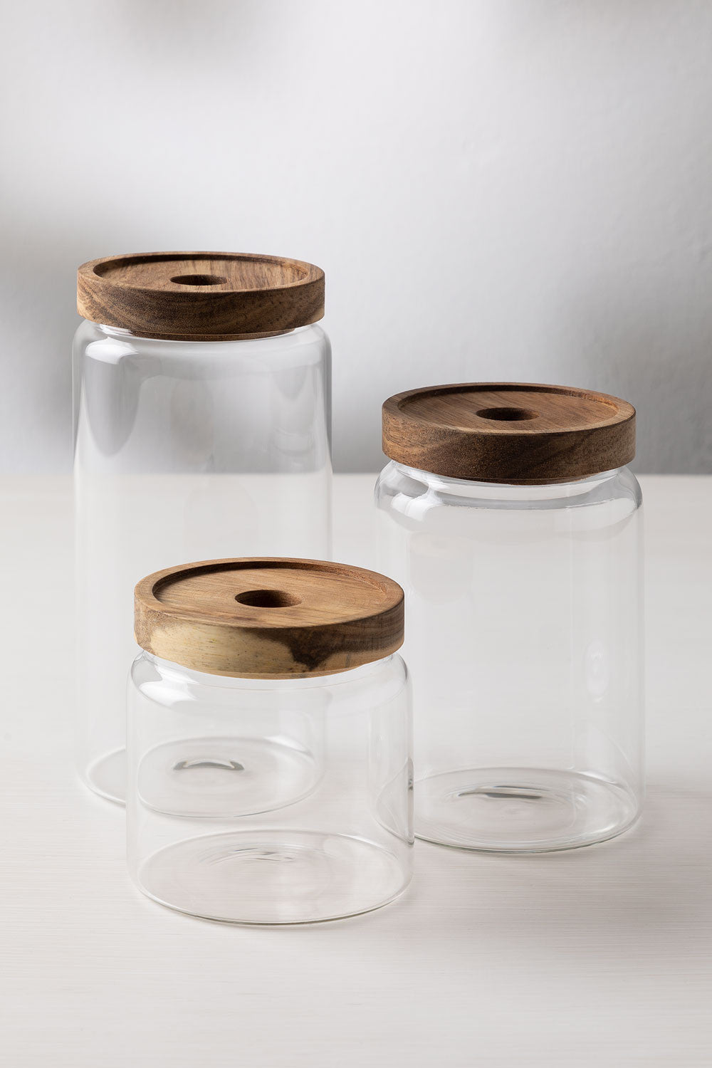 Set de 3 bocaux en verre Anwas