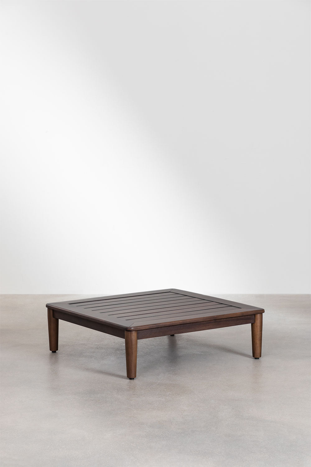 Ensemble de salon avec canapé modulaire 3 pièces et table basse en acacia Giulia