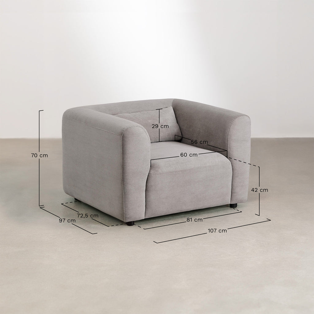 Ensemble de salon avec 2 canapés modulaires de 2 pièces et fauteuil Fogler
