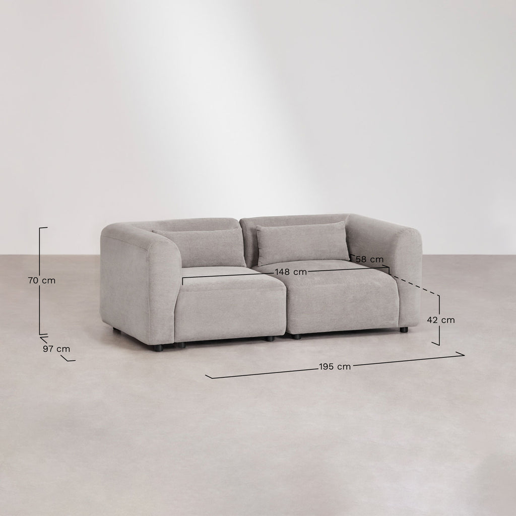 Ensemble de salon avec 2 canapés modulaires de 2 pièces et fauteuil Fogler