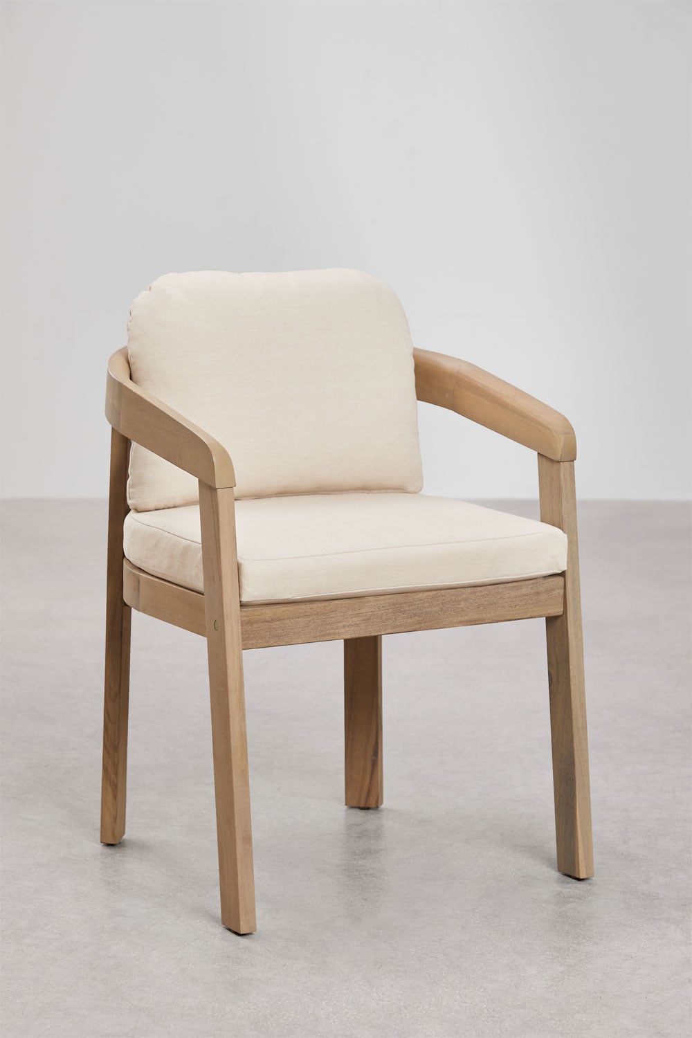 Set de table rectangulaire 220x100 cm en bois d'acacia Kaela et 8 chaises de jardin en bois d'acacia Uleno