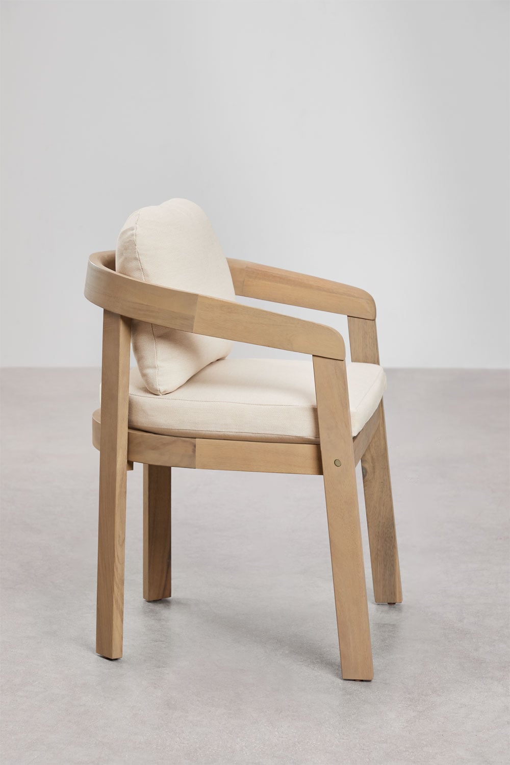 Set de table rectangulaire 220x100 cm en bois d'acacia Kaela et 8 chaises de jardin en bois d'acacia Uleno