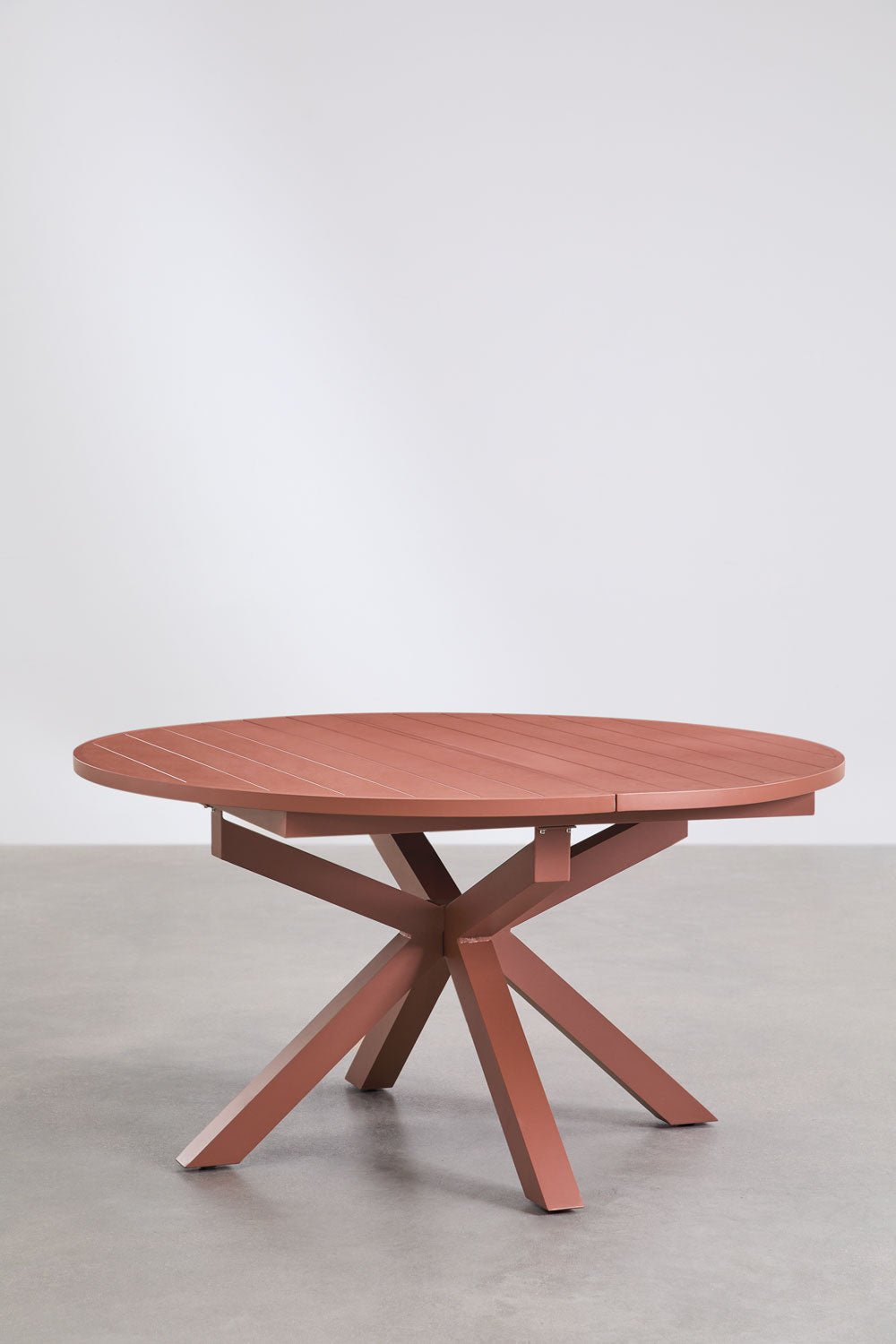 Set de table extensible 145-200x145 cm en aluminium Barces et 10 chaises de salle à manger empilables avec accoudoirs Ivor
