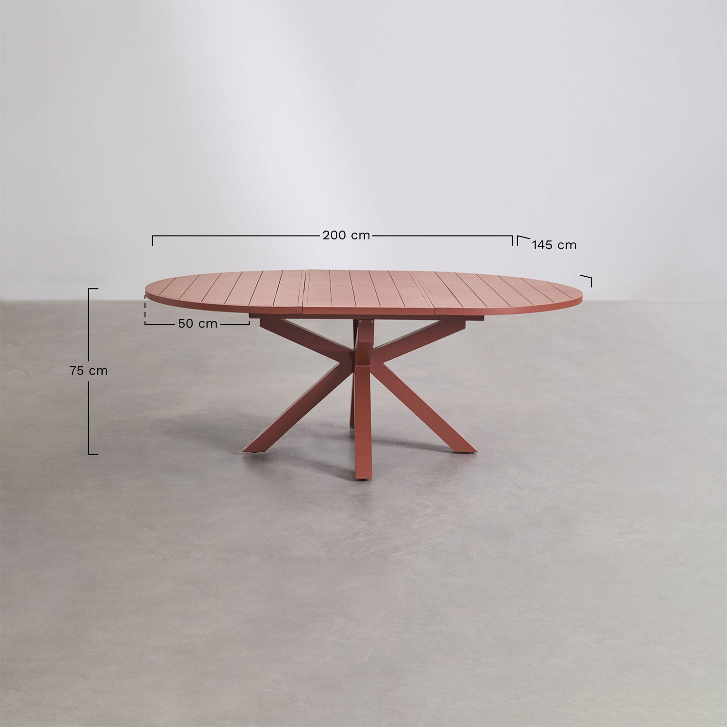 Set de table extensible 145-200x145 cm en aluminium Barces et 10 chaises de salle à manger empilables avec accoudoirs Ivor
