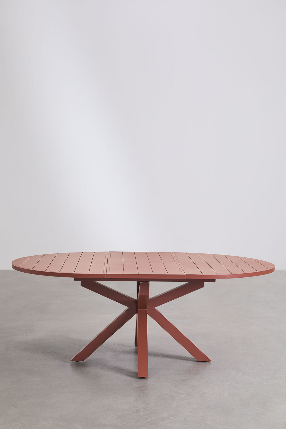 Set de table extensible 145-200x145 cm en aluminium Barces et 10 chaises de salle à manger empilables avec accoudoirs Ivor