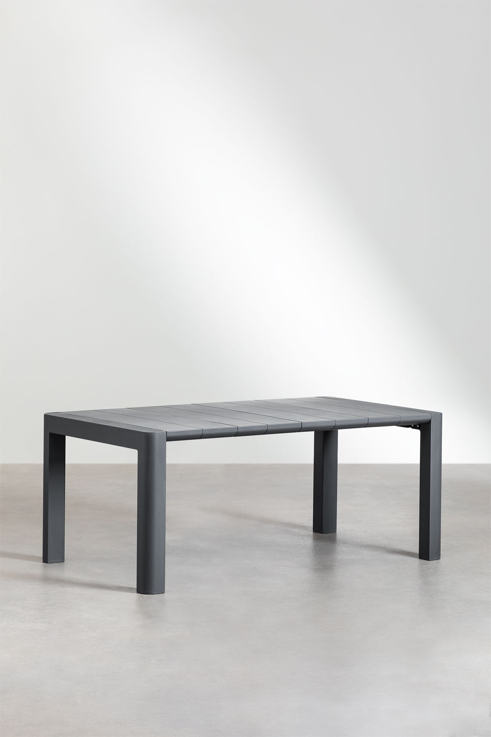 Ensemble de table rectangulaire 180x100 cm Arnadine et 6 chaises de salle à manger empilables en polypropylène Omara
