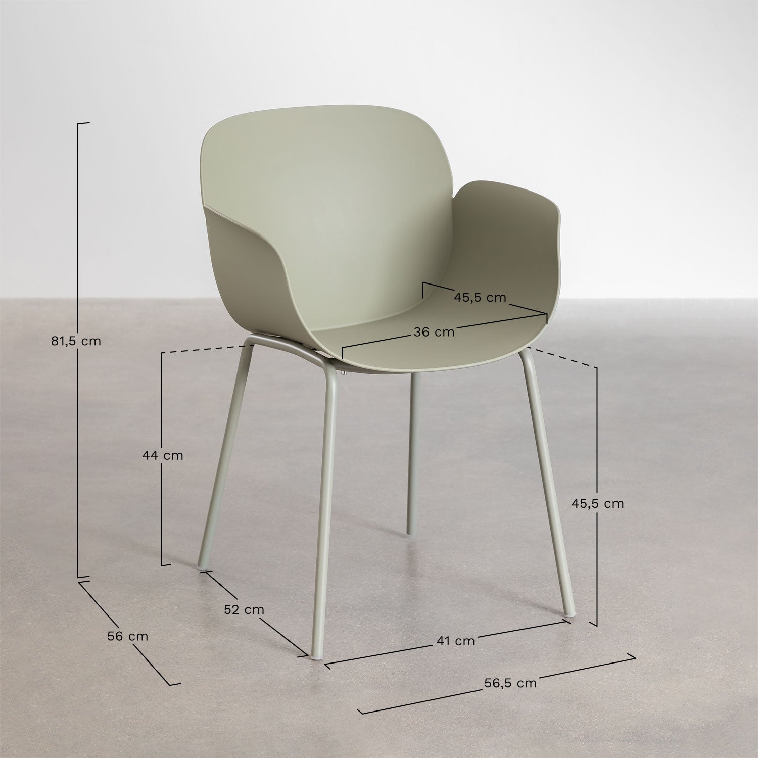 Set de table rectangulaire 180x100 cm Arnadine et 6 chaises de salle à manger en polypropylène et acier Lynette