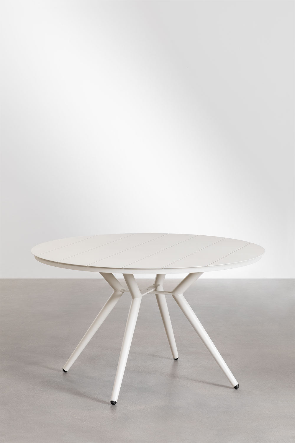 Ensemble table ronde Ø125 cm en aluminium Valerie et 6 chaises de jardin en polypropylène Ivor