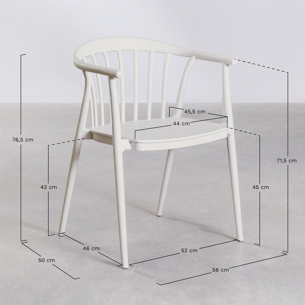 Ensemble table ronde Ø125 cm en aluminium Valerie et 6 chaises de jardin en polypropylène Ivor