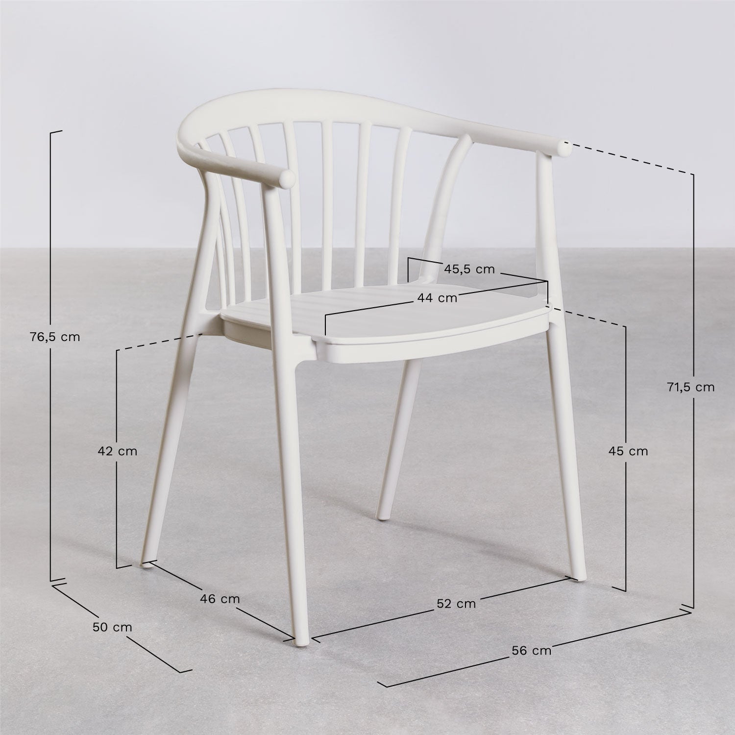 Ensemble table ronde Ø125 cm en aluminium Valerie et 6 chaises de jardin en polypropylène Ivor
