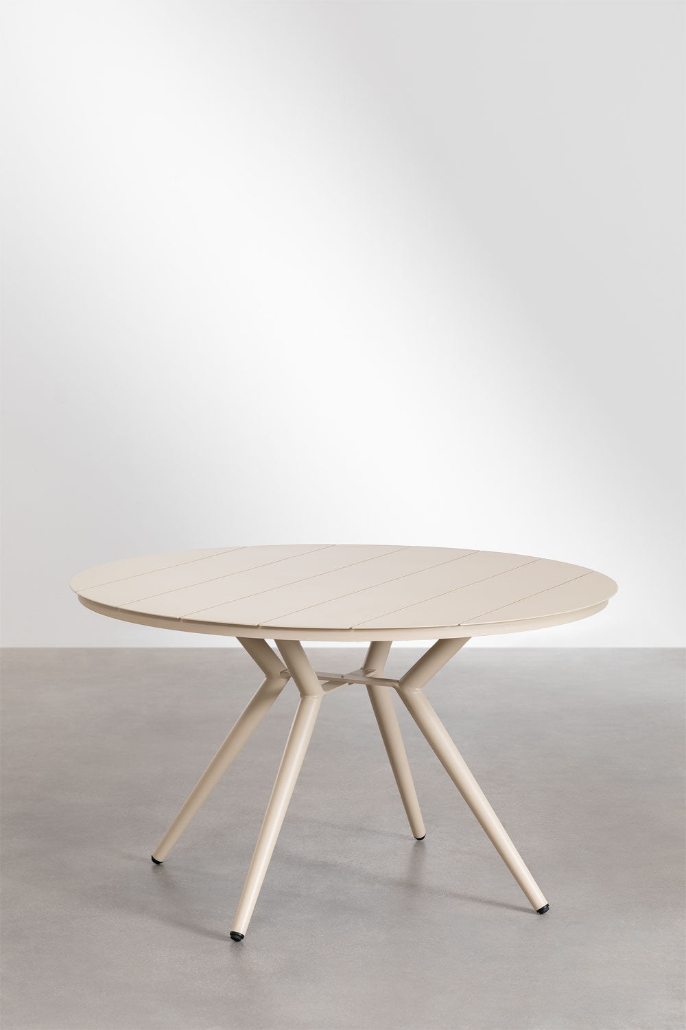 Set de table ronde Ø125 cm en aluminium Valerie et 6 chaises de jardin Ores