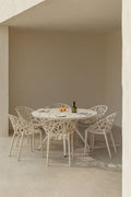 Set de table ronde Ø125 cm en aluminium Valerie et 6 chaises de jardin Ores
