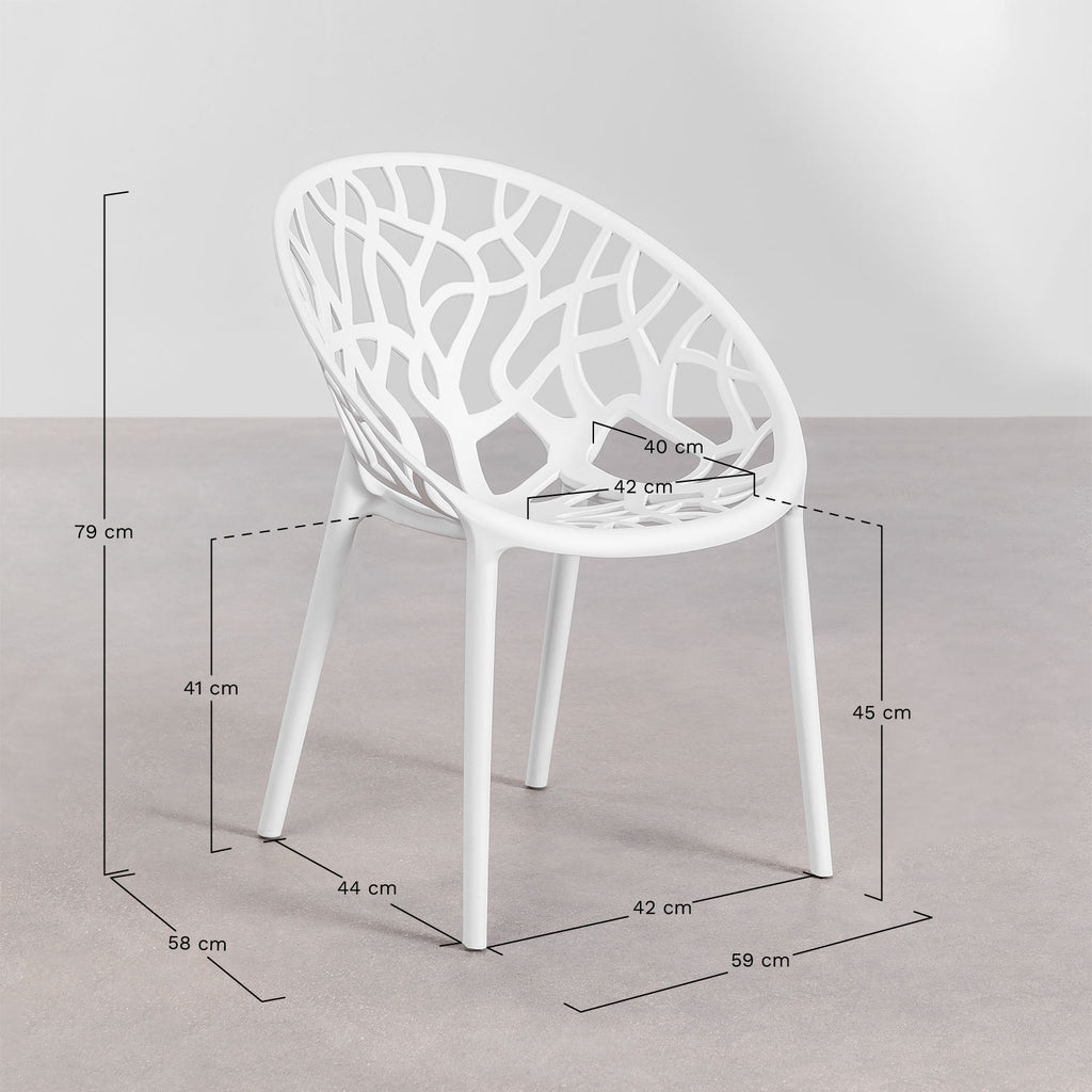 Set de table ronde Ø125 cm en aluminium Valerie et 6 chaises de jardin Ores