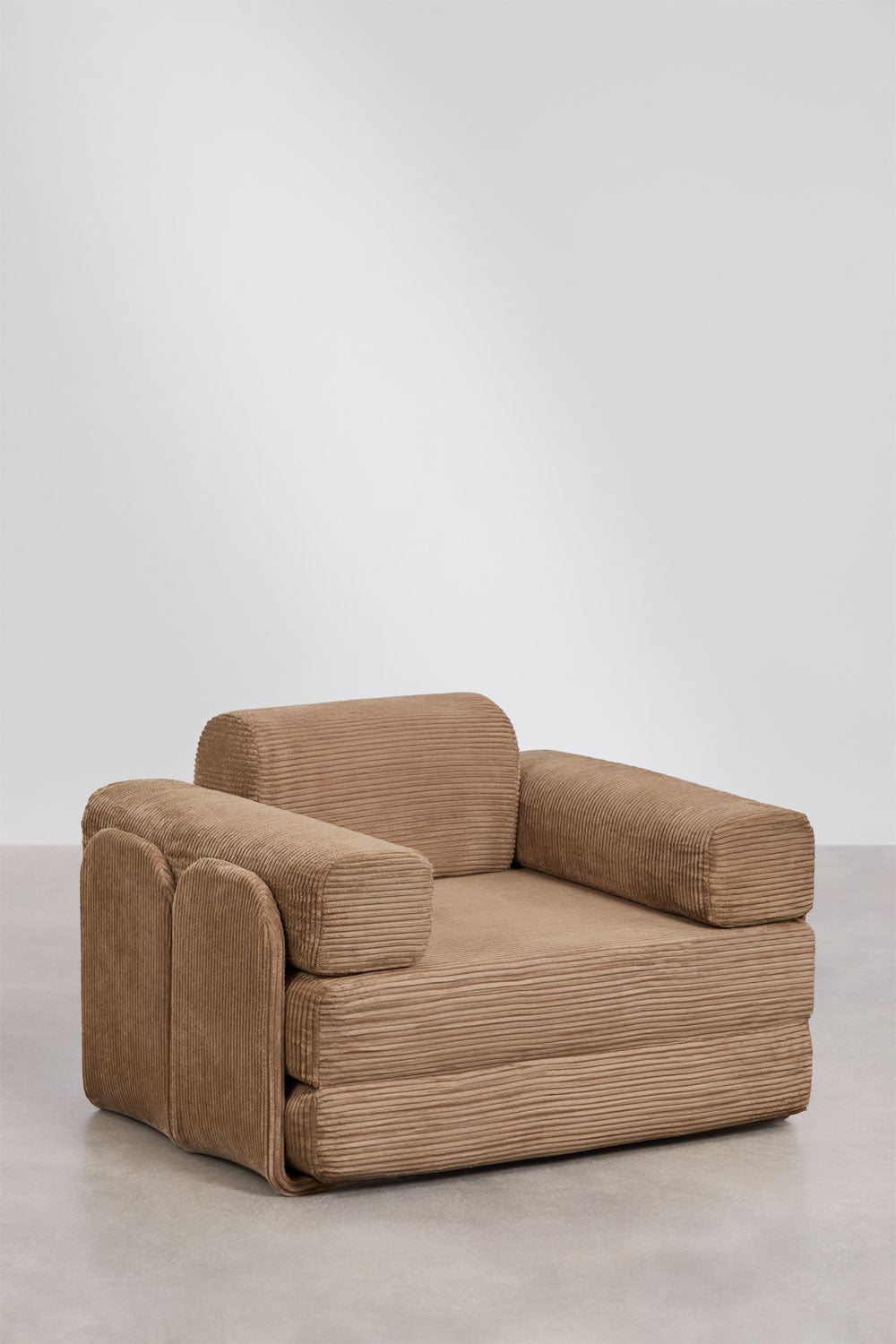 Fauteuil-lit en velours côtelé emballé sous vide Paoly
